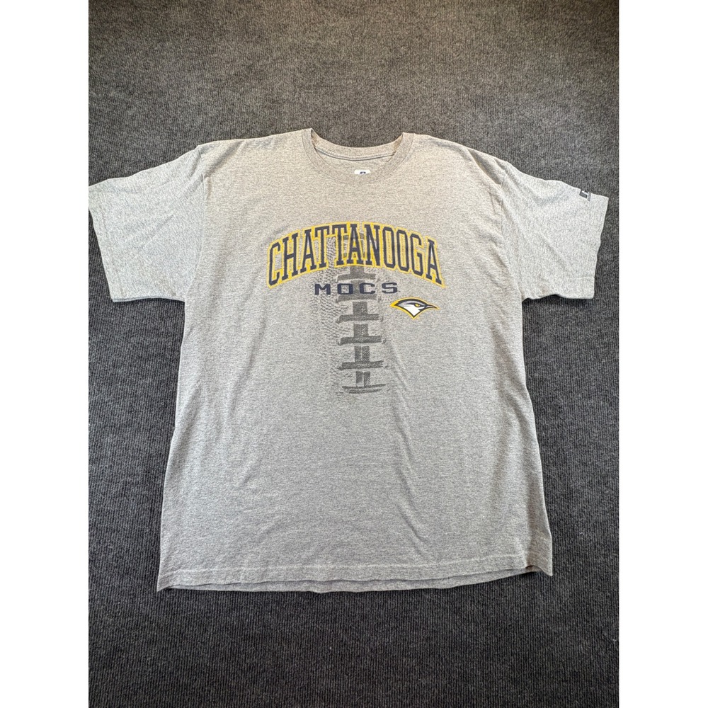 Russell Athletic Chattanooga Mocs Football T-Shirt Mens XL Gray Short Sleeve
